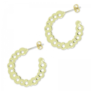 Stud earrings hoops 25 mm golden x2