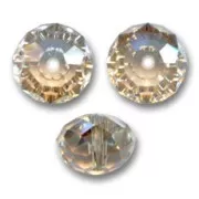 PureCrystal 5040 8 mm Flat Round Bead - Crystal Golden Shadow x1
