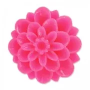 Resin cabochon flower 20mm Fuchsia x1