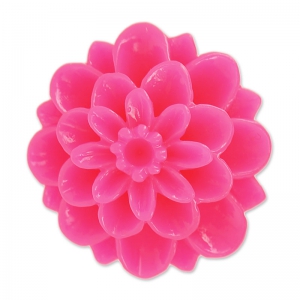 Resin cabochon flower 20mm Fuchsia x1