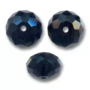 PureCrystal 5040 8 mm Flat Round Bead - Jet x1