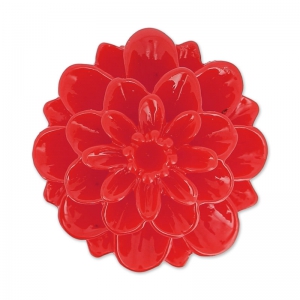 Resin cabochon flower 20mm Red x1