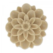 Resin cabochon flower 20mm Sand x1|raw }}