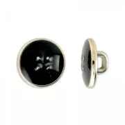 Button round CCB 11.30 mm black/Light Gold x1
