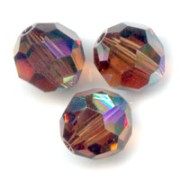 Round bead Swarovski 5000 8 mm Smoked Topaz AB x1