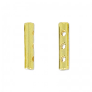 Spacer 3 rows 17.5x3.5 mm fine Gold plated x1