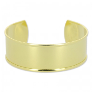 Brass bracelet base with curved edge 23x163mm fine gold plated x1