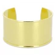 Brass bracelet base with curved edge 37mm fine gold plated x1