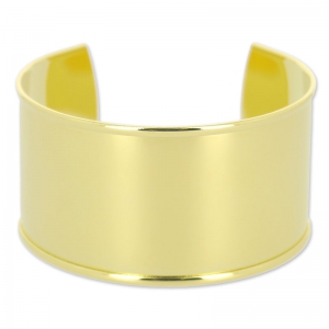 Brass bracelet base with curved edge 37mm fine gold plated x1