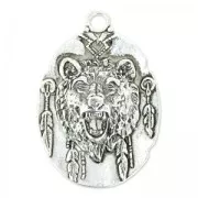 Grizzly pendant 49 mm Old Silver Tone x1