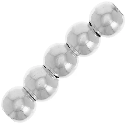 3 mm round beads with 1.3 mm hole - 925 Sterling Silver x50