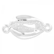 Shell spacer 2 rings 28 mm silver tone x1