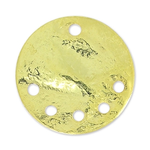 Crumbled sequin Spacer 15mm gold tone x1