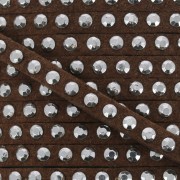 Suede Band with rivets 3 mm Marron/silver tone x5m|raw }}