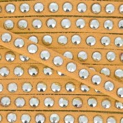 Suede Band with rivets 3 mm Orange/silver tone x5m|raw }}