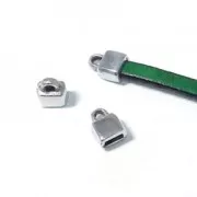 Terminator for flat lace 5 mm 10x7 mm bronze tone x1