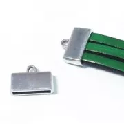 Terminator for flat lace 15 mm 18x13 mm fine Gold plated x1