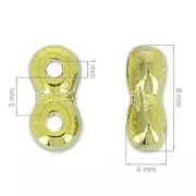 Infinity Beads 4x8 mm Crystal Gold Bronze x10g