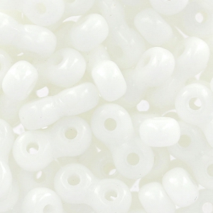 Infinity Beads 4x8 mm Opaque White x10g