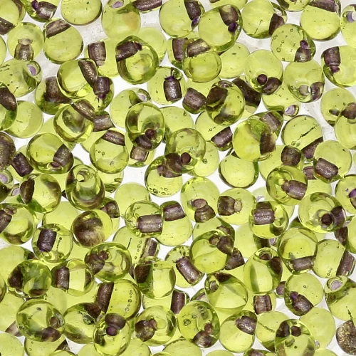 Miyuki Fringe beads 3.4mm DPF45 - Lime Green Bronze Lined x8g