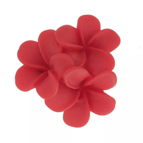 Resin cabochon flower 22mm Red x1