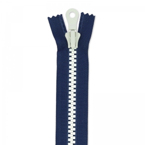 Invisible centered zipper 20 cm navy blau/whitex1