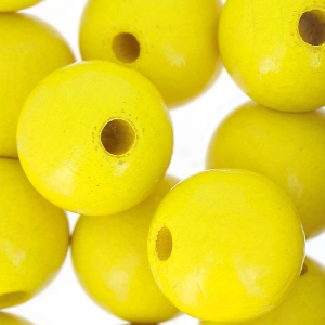 Wooden round beads 15 mm yellow x15