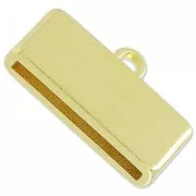 Terminator for flat lace 20 mm 23x13 mm fine Gold plated x1