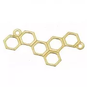 925 Sterling Silver honeycomb openwork spacer 2 anneaux 25 mm fine Gold plated x1