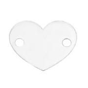 925 Sterling Silver heart spacer 2 holes 11.8 mm x1|raw }}