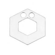 Two holes pendant hexagon 14 mm Silver 925 x1|raw }}