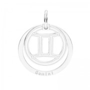 925 Sterling silver Gemini pendant 18.5mm x1|raw }}