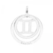 925 Sterling silver Gemini pendant 18.5mm x1