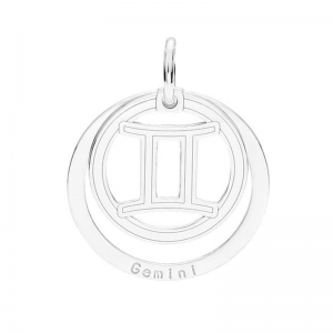 925 Sterling silver Gemini pendant 18.5mm x1