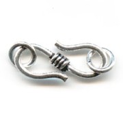 Sterling Silver S hook clasp 16mm x1|raw }}
