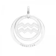 925 Sterling silver Aquarius pendant 18.5mm x1