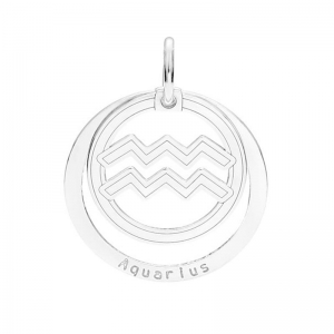 925 Sterling silver Aquarius pendant 18.5mm x1