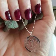 925 Sterling silver Aquarius pendant 18.5mm x1