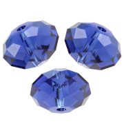 8mm Flattened Round Swarovski 5040 - Reinvented Dark Sapphire x1