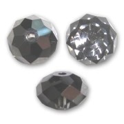 Flattened round beads Swarovski 5040 4 mm Crystal Silver Night x20