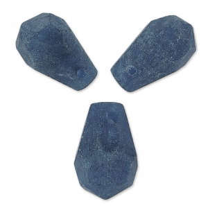 Beads Faceted drop in dyed jade 12x8 mm Bleu Marine x4
