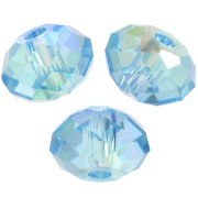 Flattened round beads Swarovski 5040 4 mm - Aquamarine Shimmer 2X x20