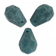 Beads Faceted drop in dyed jade 12x8 mm Dark Green x4