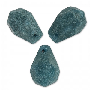 Beads Faceted drop in dyed jade 12x8 mm Dark Green x4