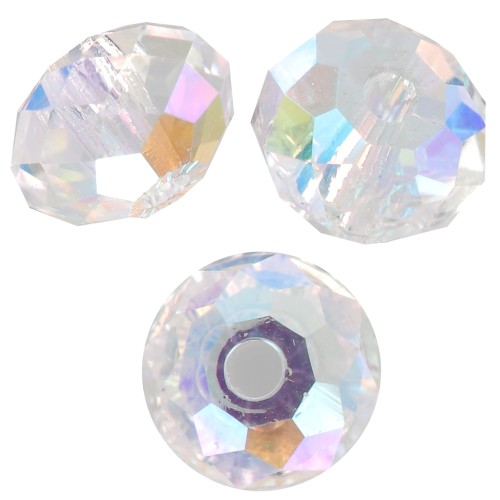 4mm Swarovski 5040 flattened round beads - Crystal Shimmer 2X x20
