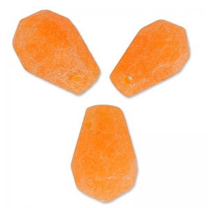 Beads Faceted drop in dyed jade 12x8 mm Orange x4