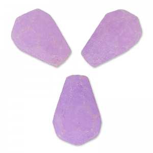 Beads Faceted drop en jade teinté 12x8 mm Violet x4