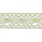 Lace ribbon Lurex 14 mm Gold tone/Cream x 2m