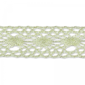 Lace ribbon Lurex 14 mm Gold tone/Cream x 2m