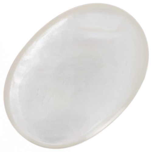 Oval cabochon 25x18mm White Mother-of-pearl